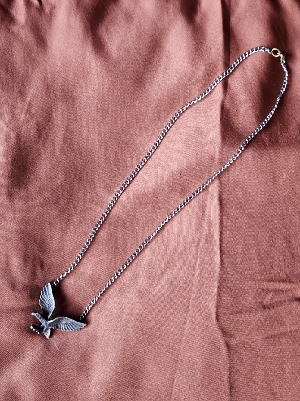 Sterling Silver Eagle Pendant Necklace - Silver